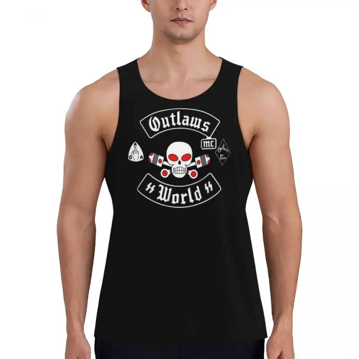 Quick Dry Outlaws Mc Support Gym Tank Muscle Sleeveless Shirt Bodybuilding Breathable Vest