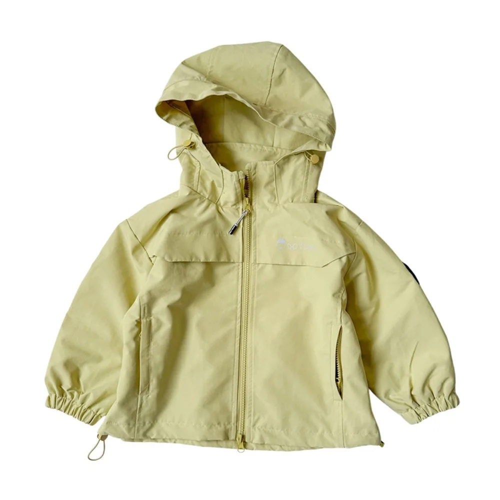 Girls Hooded Jacket 2026 Spring Autumn New, Korean Style Casual Windbreaker Outer Tops For Baby Kids Girls  for 80-130cm