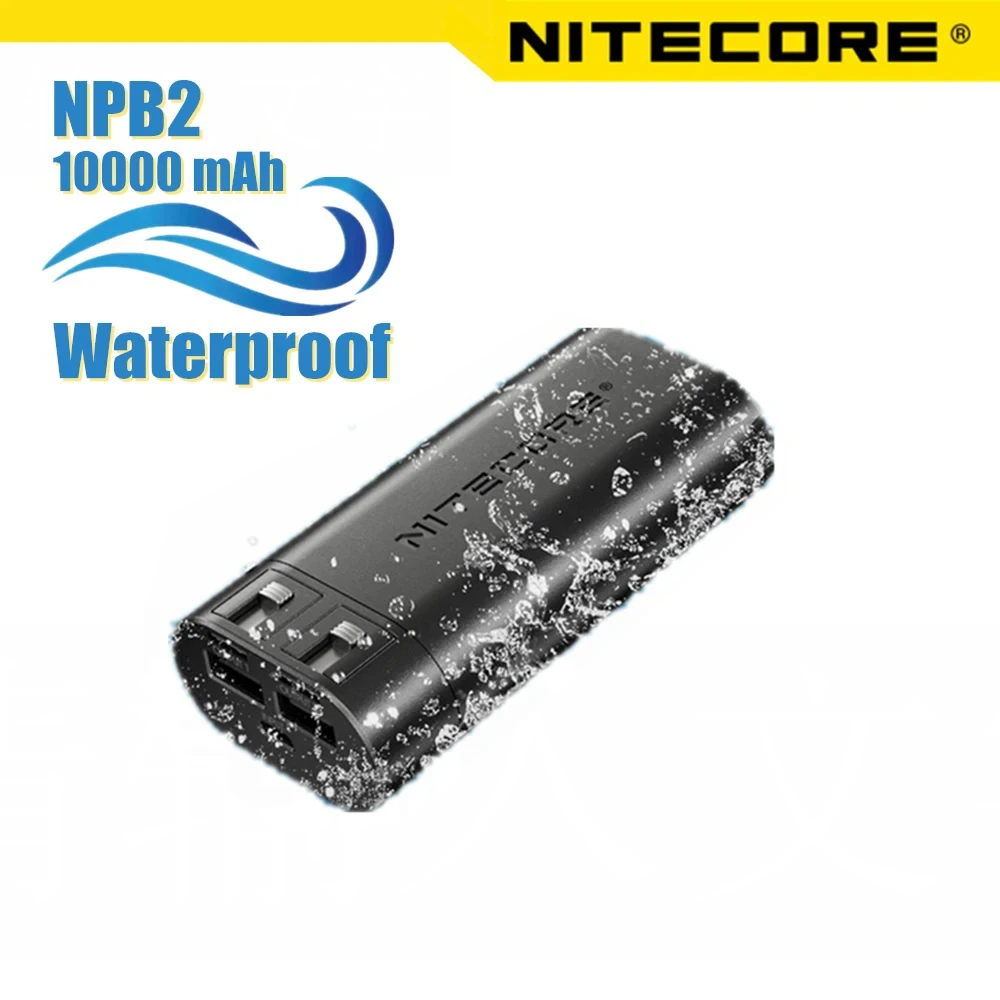 NITECORE NPB2 10000mAh 18W Fast Power Bank Waterproof QC3.0 Output IP68 Rated Mobile Charger For iPhone Huawei Xiaomi Airpods