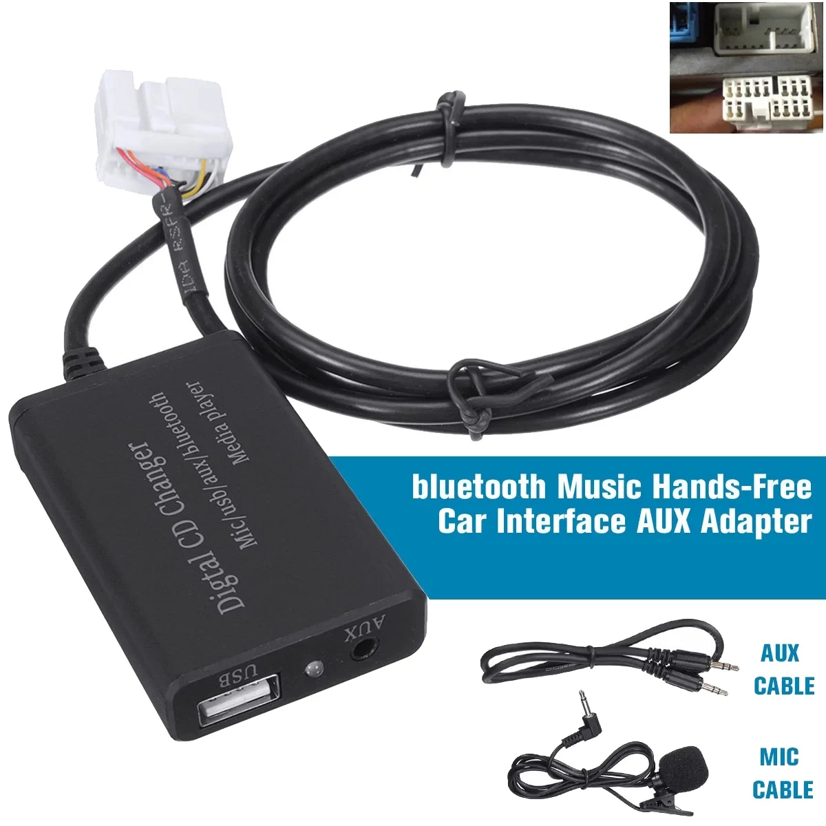 for Honda Accord Civic CRV 2006-2011 Car Bluetooth Module Hands-Free Stereo AUX Adapter Audio CD Converter Interface