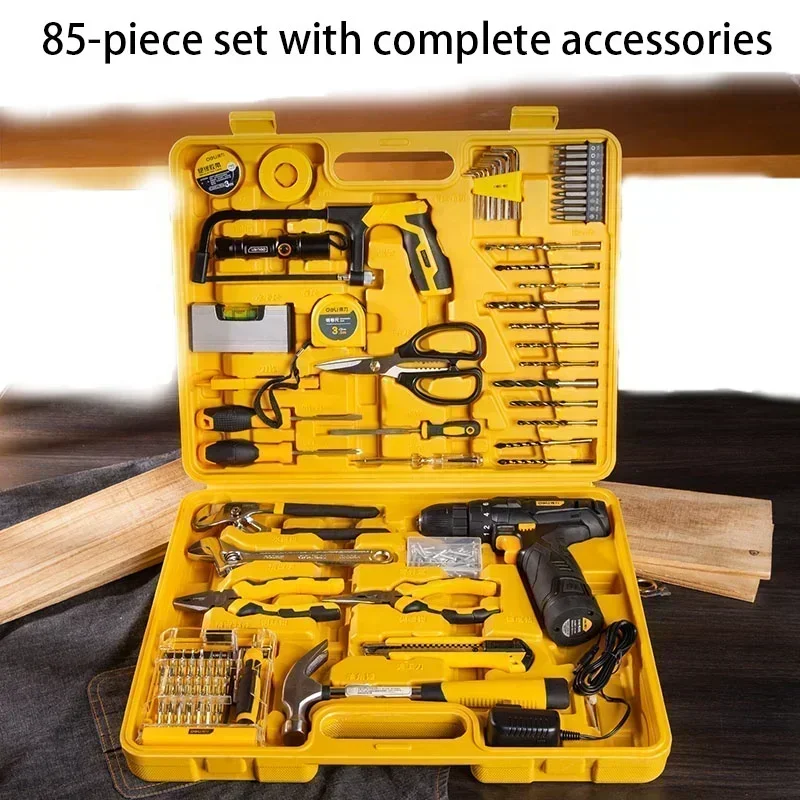 Vendas quentes vendas quentes 85 peças de conjunto de ferramentas de broca elétrica de lítio broca de unhas kit de ferramentas de eletricista de energ