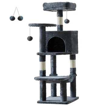 JHK 44" Multi-Level Cat Tree Tower with Condo, Hammock & Sisal Scratching Posts