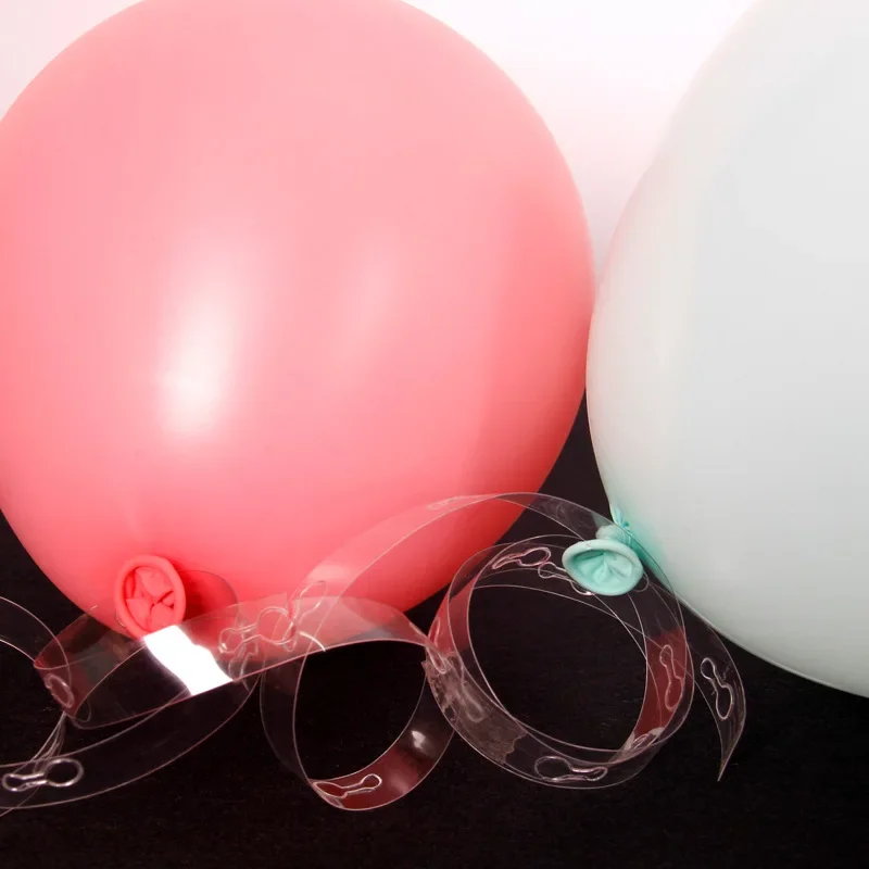 Accessori per palloncini Catena per palloncini Nastro a strisce Palloncini per colla Facile legatura Clip per annodare Matrimonio Compleanno Arco