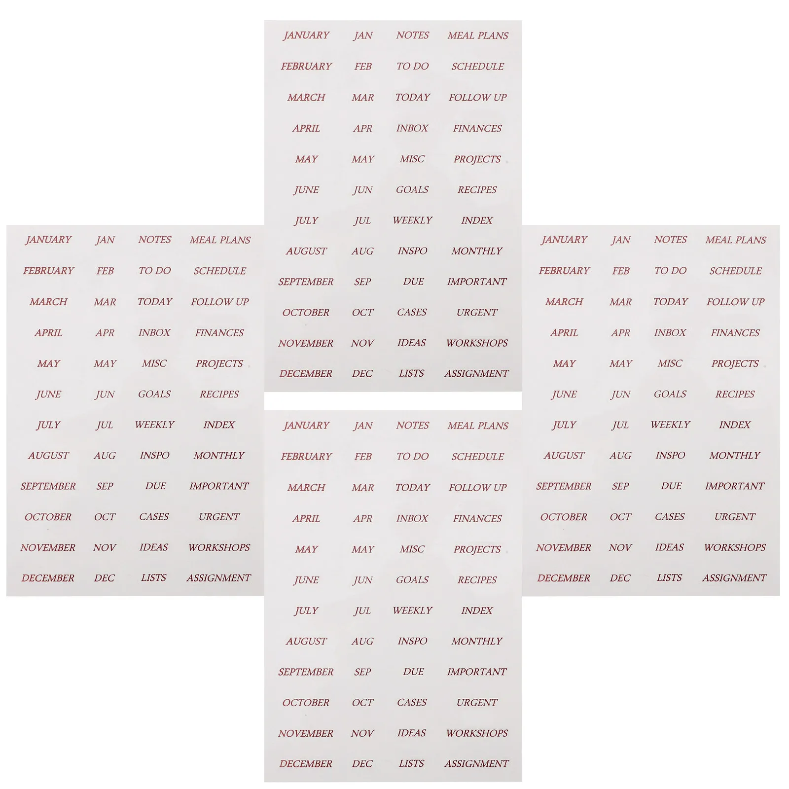 

4 листа ПВХ-наклеек для скрапбукинга с английскими фразами, декоративные этикетки для дневников, календарей, подарков, конвертов