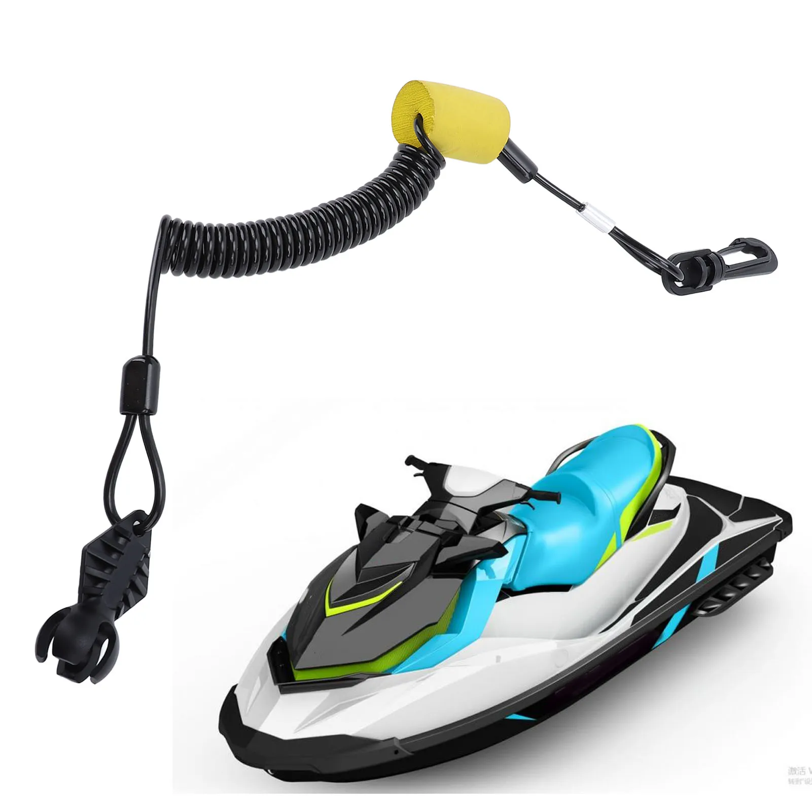 حبل أمان للتزلج النفاث بمحرك القارب 278003092 سلك مفتاح التعلم المضاد للسرقة ومشبك لـ Sea-Doo GTI GTR GTX SPAR Wake PRO