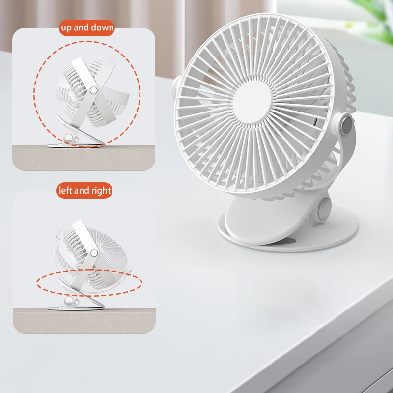 JMK Smart Factory Wholesale Portable 2000mAh USB LED Night Light Rechargeable Wireless Mini Clip Fan