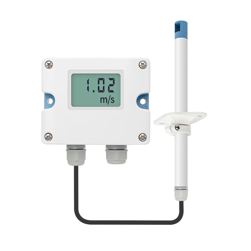 S10 PC Material Wind Speed Sensor Airflow Transmitter Measuring Instrument Duct-Mounted High-Precision Anemometer 24V