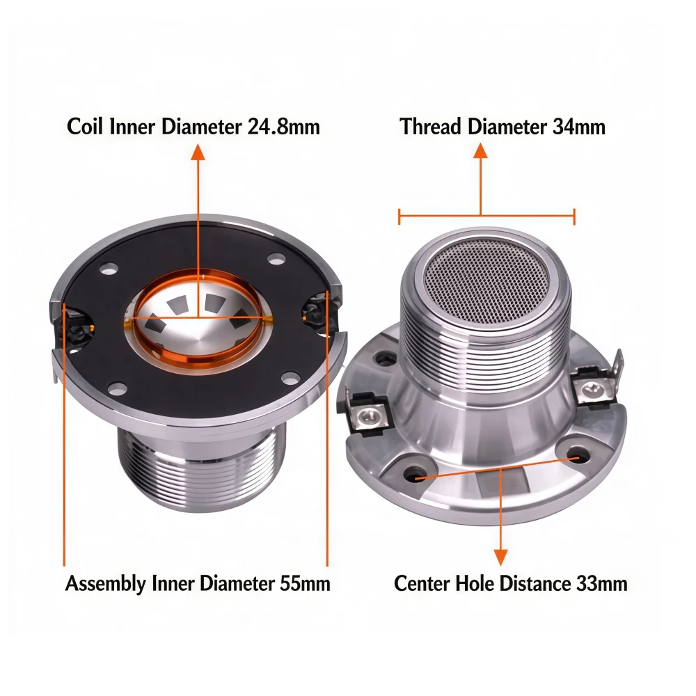 25-Core 24.8mm Tweeter Voice Coil , Replacement Diaphragm Compatible with JBL 2414H-1 2414H-C Horn Driver, Speaker Repair Parts