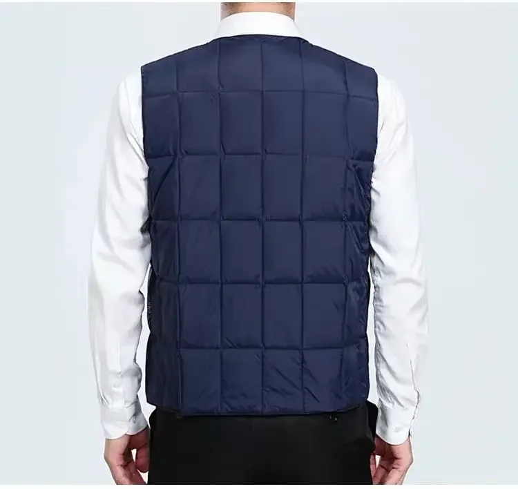 Middle - Aged and Elderly Men's Down Vest, Men's Short - Cut Winter Inner Liner, Thickened and Warm Vest in Autumn and Winter.