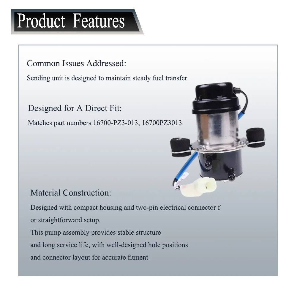 16700-PZ3-013 Fuel Pump Assembly For Honda Acty HA1 HA2 HA3 HA4 Truck 1990-1999 16700PZ3013 Auto Accessories Fuel Pump 