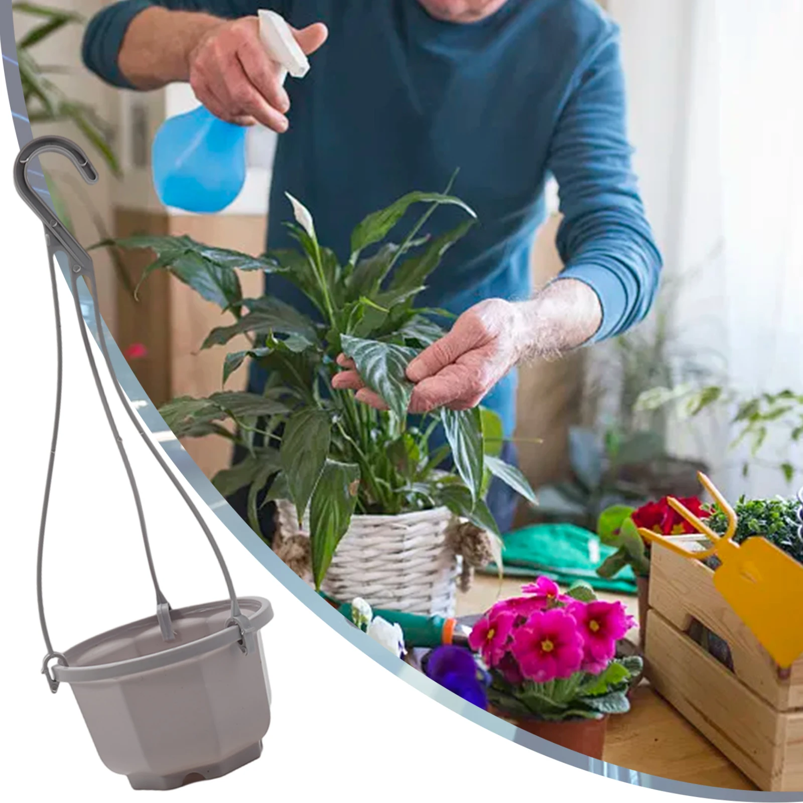 Lightweight Hanging Flower Pot Basket with Airflow Bottom Design for Ferns Ivy Succulents and Small Plants Indoor Outdoor Use