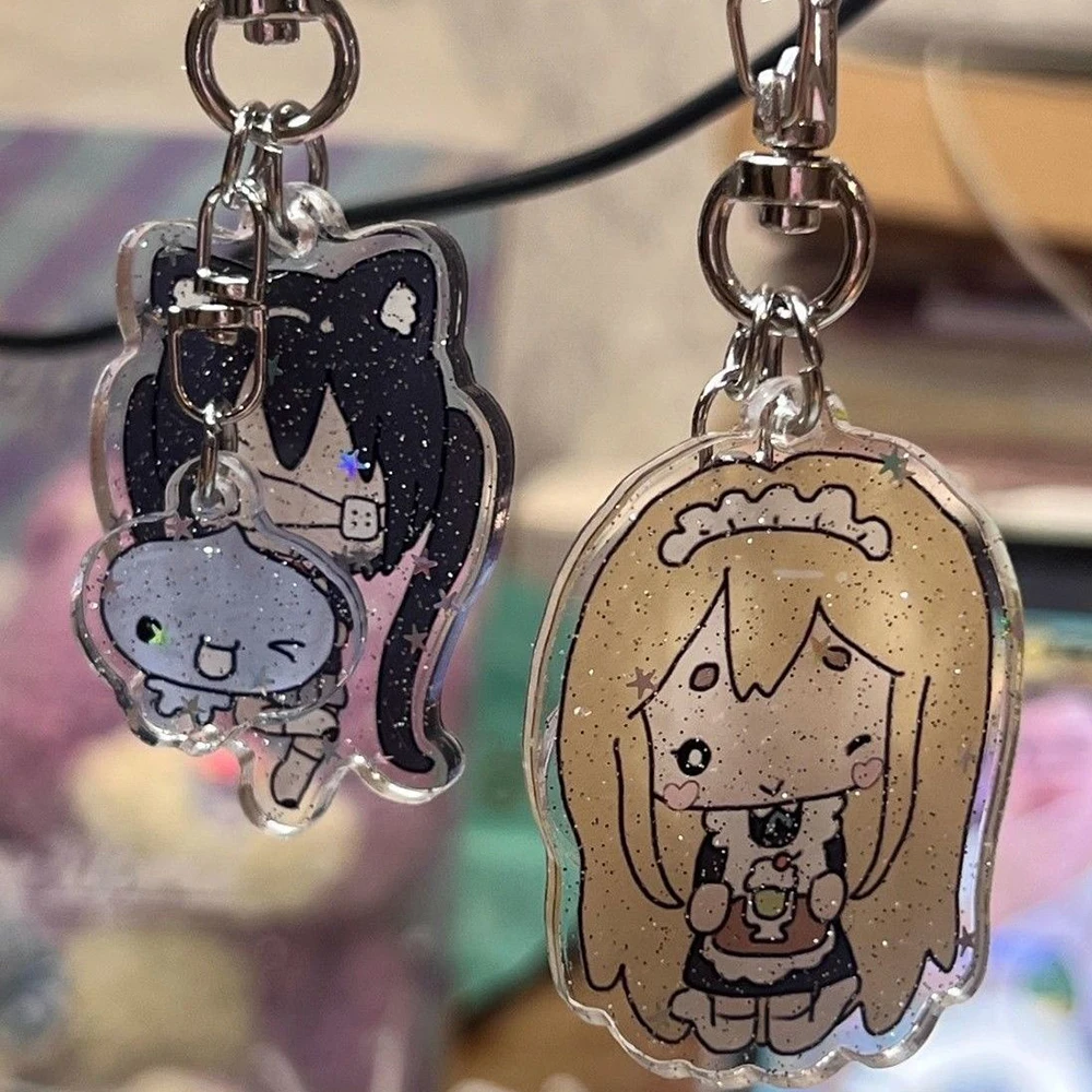 أنيمي K-ON هيراسوا يوي تيناكا ريتسو أكياما ميو تأثيري المفاتيح الاكريليك الشكل كيرينغ حقيبة الديكور مفتاح سلسلة
