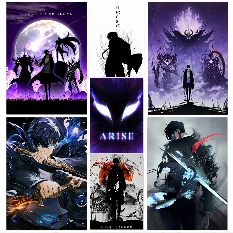 الكلاسيكية اليابان أنيمي سولو L-التسوية الملصقات غطاء رائع مانغا جين وو HD قماش لوحات صور فنية للجدران لعبة غرفة ديكور المنزل