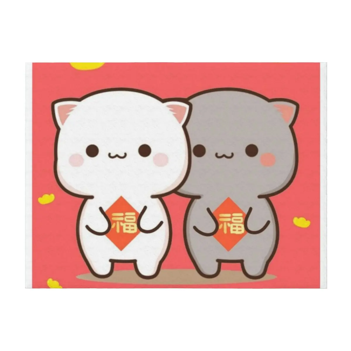 

Cute peach and Goma couple Throw Blanket Winter beds valentine gift ideas Vintage Blankets