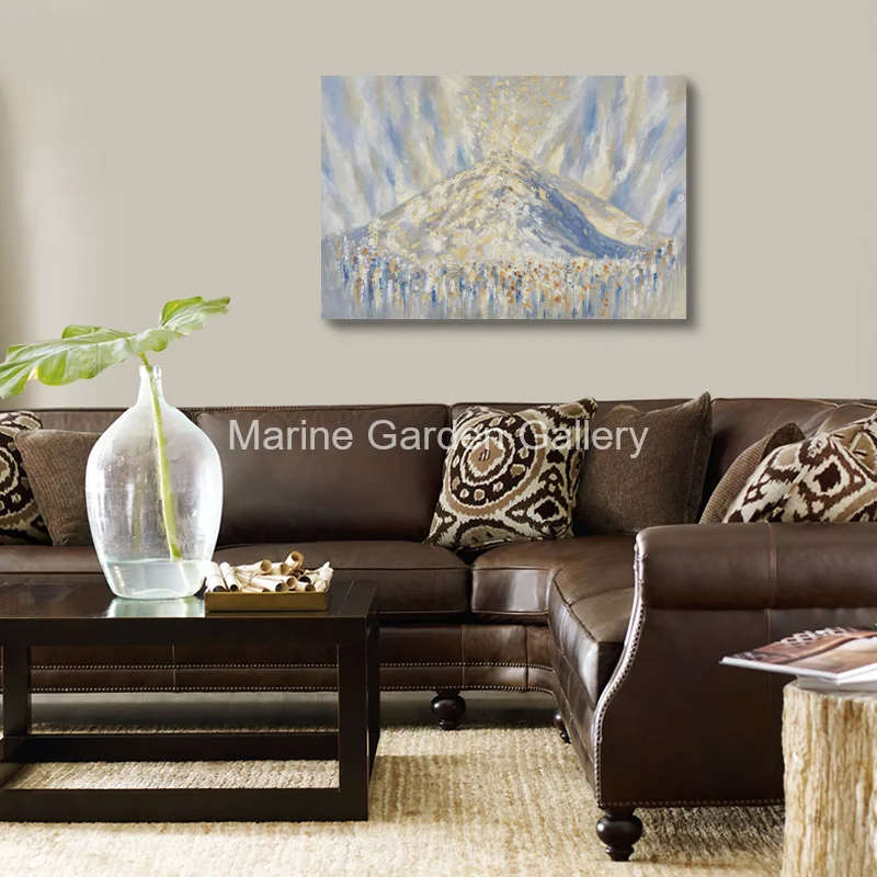 Large Judaica Textured Oil Painting Har Sinai Handmade Israel Canvas Art Abstract Artwork for Entryway & Hallway Home Decor