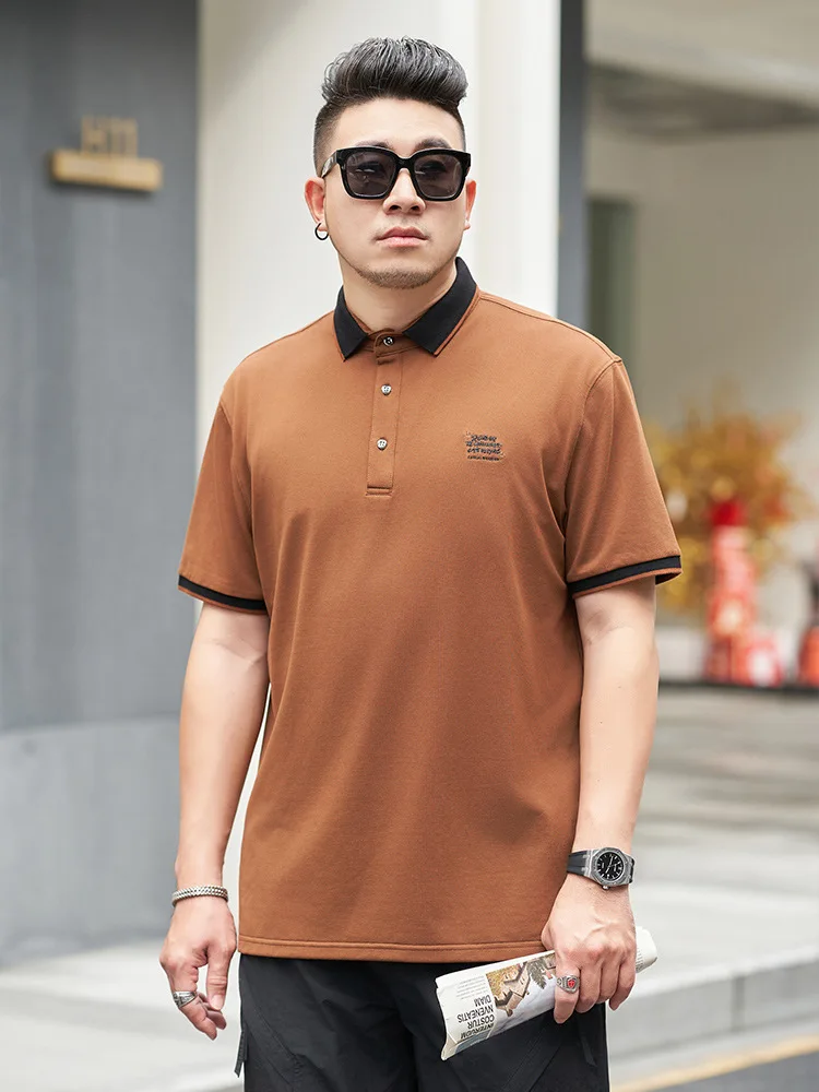 

Summer short sleeved shirt for men loose collar enlarged rendy brand man large casual 150kg 6XL 7XL men clothing