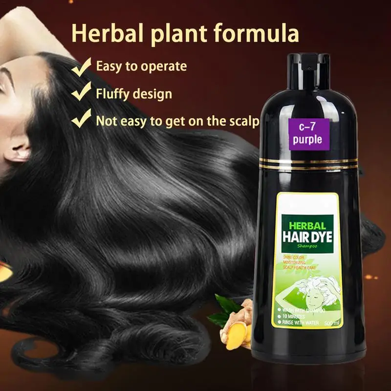 

500ml hair dye shampoo Black Hair Dye Coloring Shampoo Nourishes Long Lasting For Men Women Bubble Gray Hair Dye Shampoo