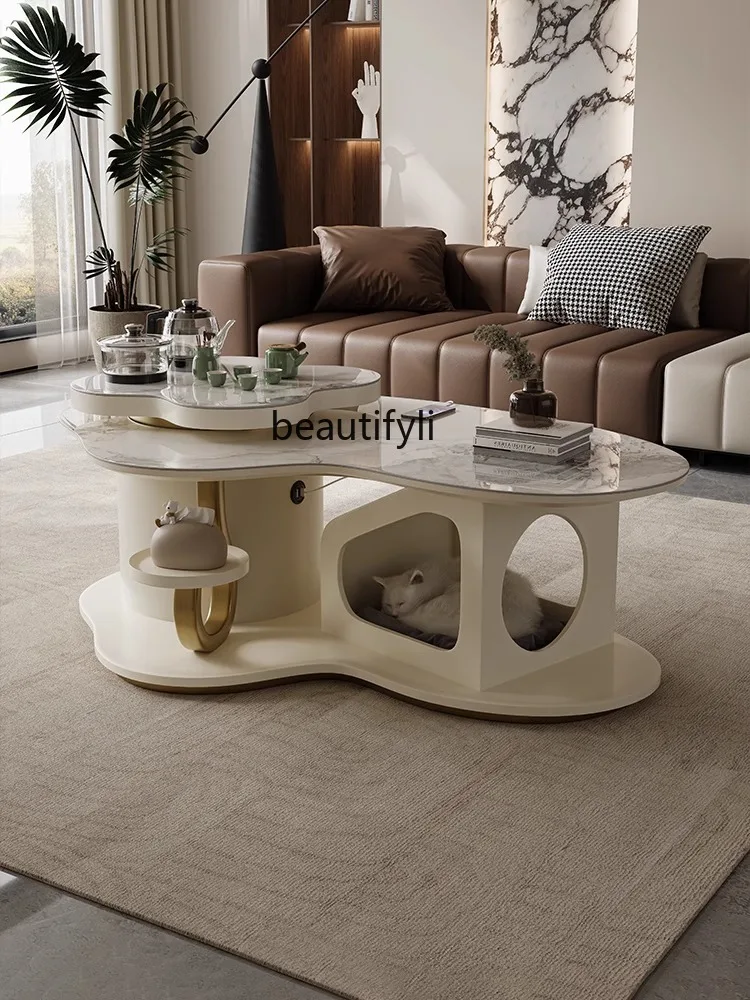 

Modern Living Room Sofa and Coffee Table Combo for Home Use, Minimalist Luxury Tea Table, High-End Coffee Table