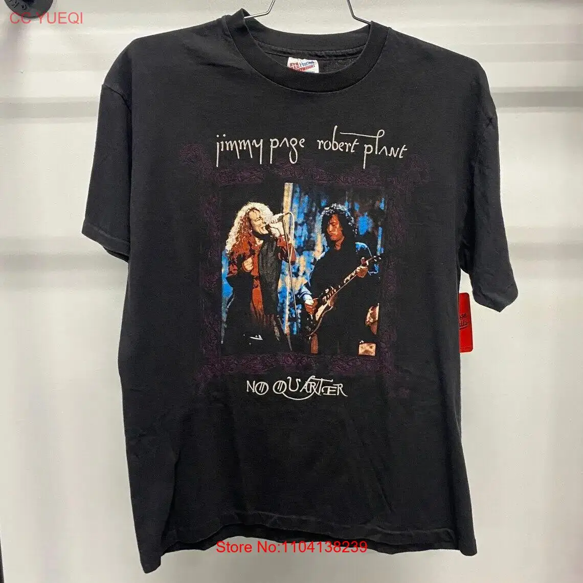 95 Jimmy Page & Robert Plant Black Music NEW REPRINT T-shirt