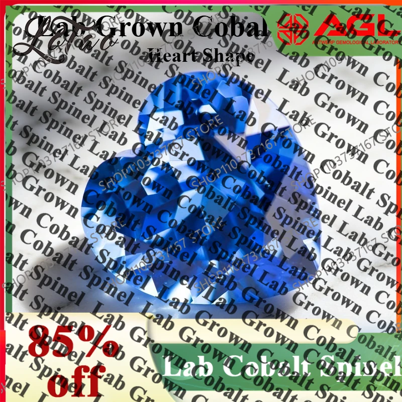 

TOPHigh Quality Lab Grown Cobalt Spinel Heart Shape Blue Color Gemstone for DIY Jewelry Making Materials Selectable Certificate