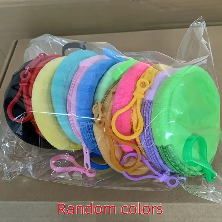1/5/10/20/50/100pcs Random Colors Mini Coin Purses, Colorful Polyester Change Pouches, with Small Zipper Coin Storage Bags, Eleg