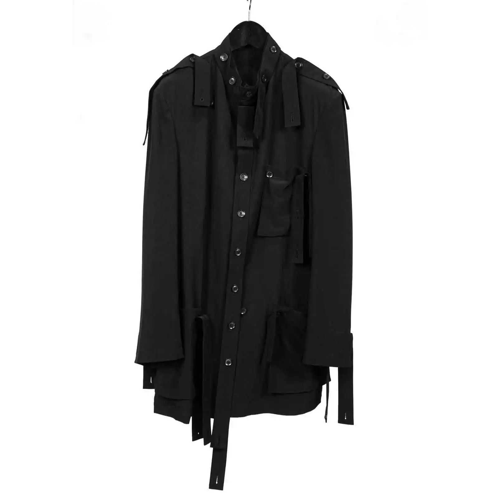 

TOP-YAMAMOTO's original design, dark deconstructed patchwork fake two-piece suit jacket, loose and casual for both men and women