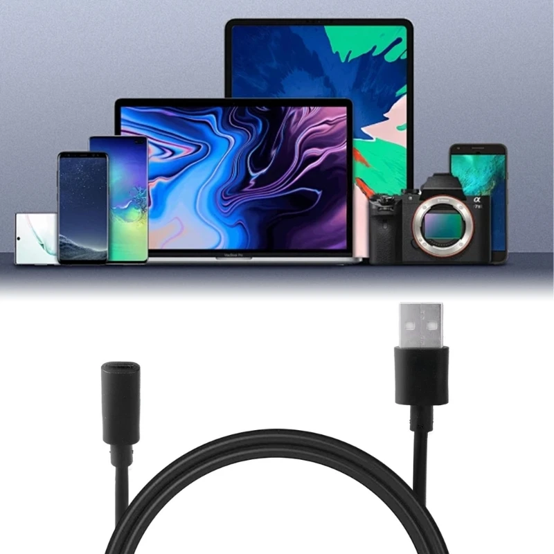 conversor USB 2.0 velocidade rápida macho para TypeC fêmea para carregamento linha dados