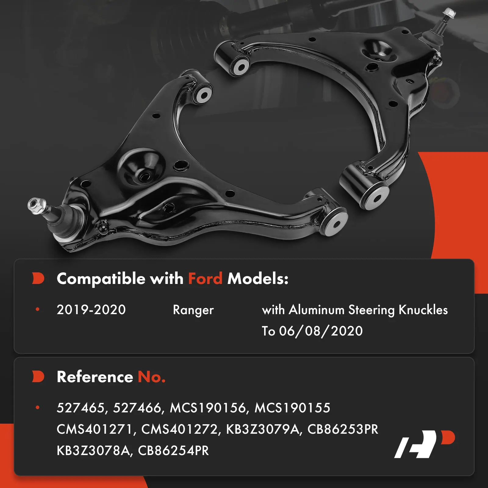 A-Premium 2x Front Lower Control Arm and Ball Joint Assembly for Ford Ranger 2019-2020