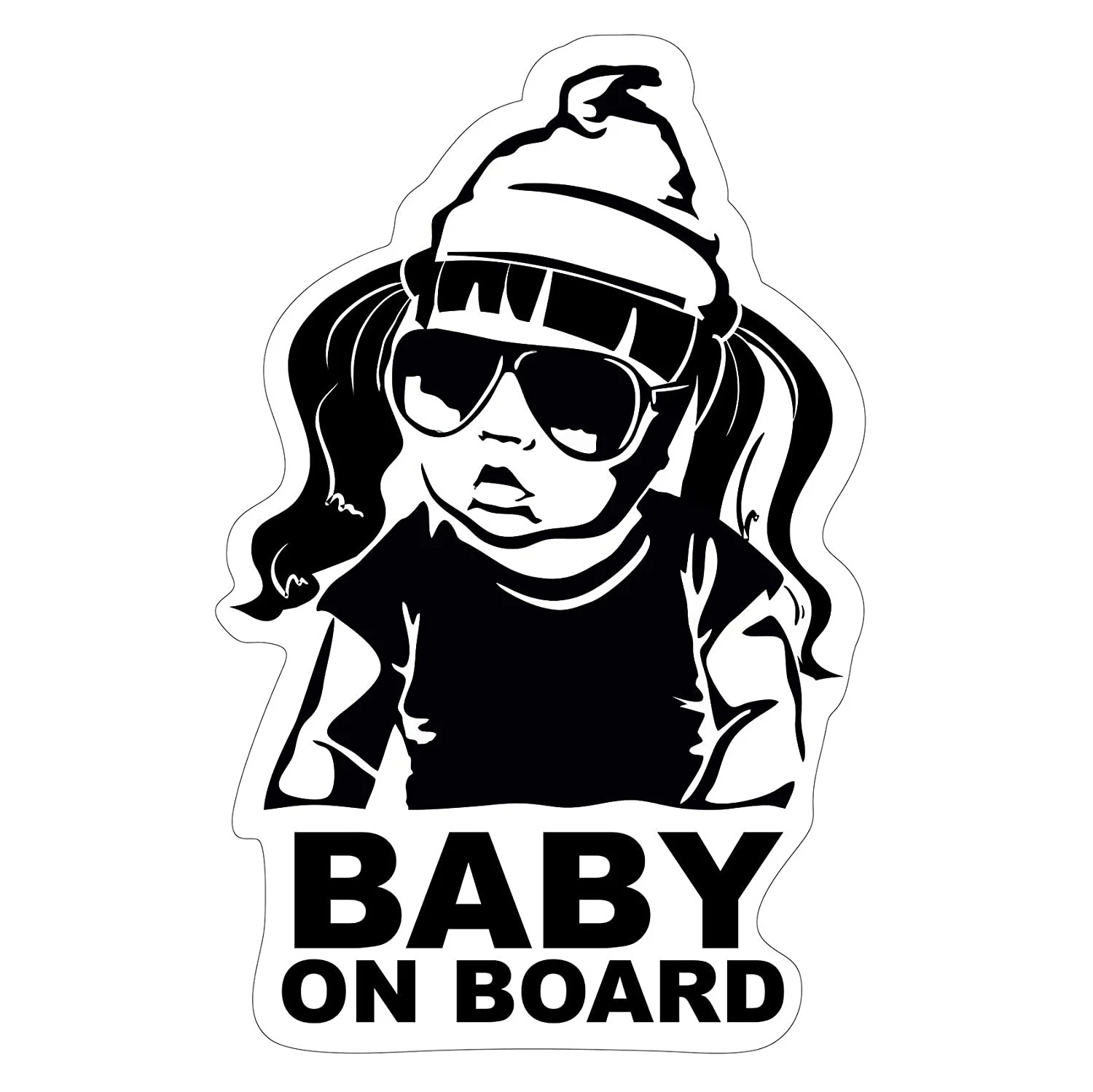 

For Baby on board Sticker 12x7cm Car -Finest Folia UV Weather Festival Hangover R044 Water