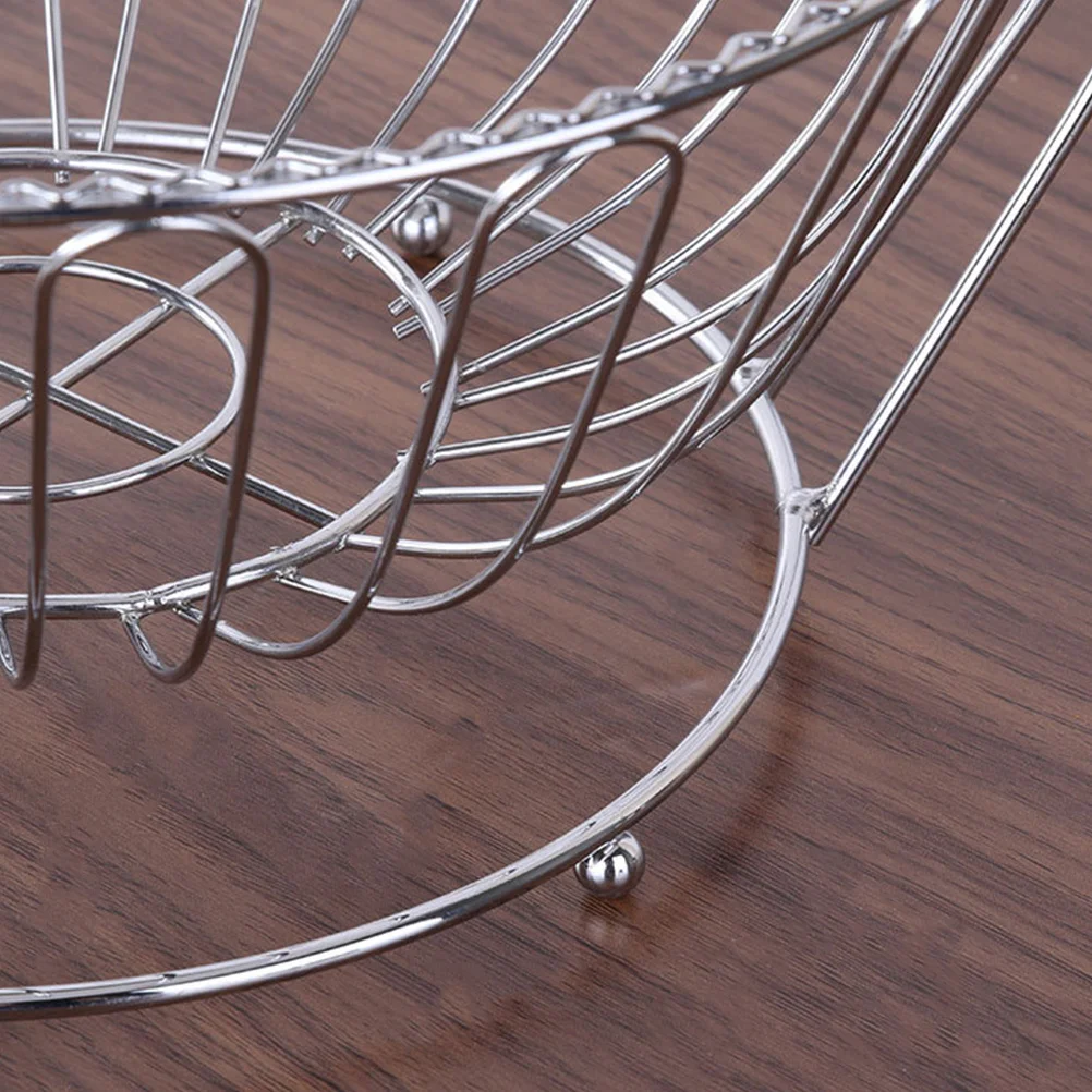

1pc Wrought Iron Fruit Basket Creative Shape Design Fashion Fruit Bowl For Kitchen Living Room Vegetable Washing Drain Organizer