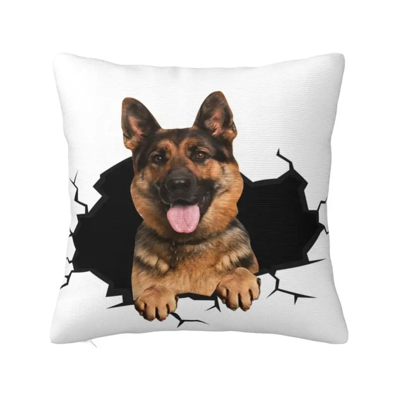 German Shepherd 3D Sticker Cushion Cover 40x40cm Dog Lover GSD Soft Luxury Pillow Cases Decoration Salon