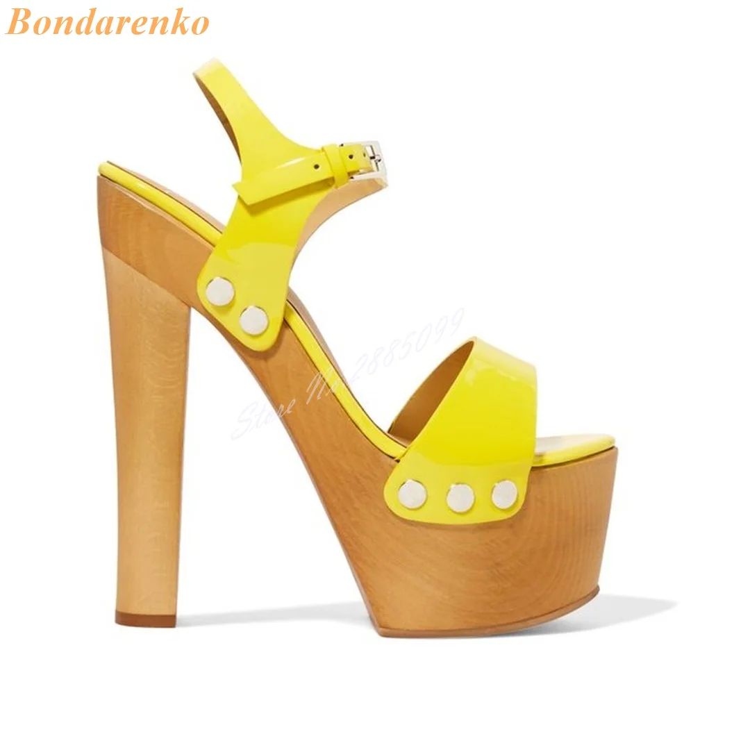 Thick Sole Platform Sandals Peep Toe Buckles Straps Chunky High Heels Sandals Women New Style Summer Party Designer Shoes Runway