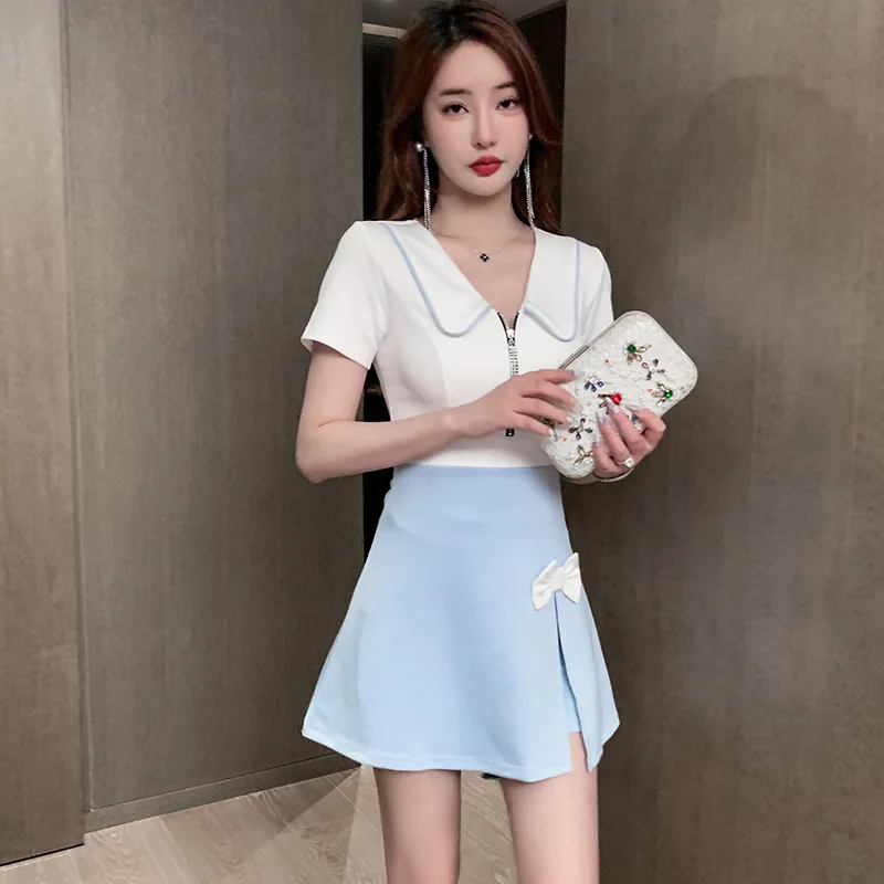 Women Work Clothes Shirt Short Skirt Suit Hotel Waiter Beauty Salon Spa Massage Nail Cafe Foot Bath Technician Overalls Uniform