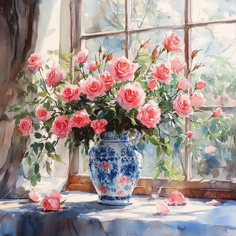 

GATYZTORY DIY Paint By Number Canvas Painting Kits ROSE Art 40x50cm Pictures By Numbers Iris Unique Gift Home Wall Artwork
