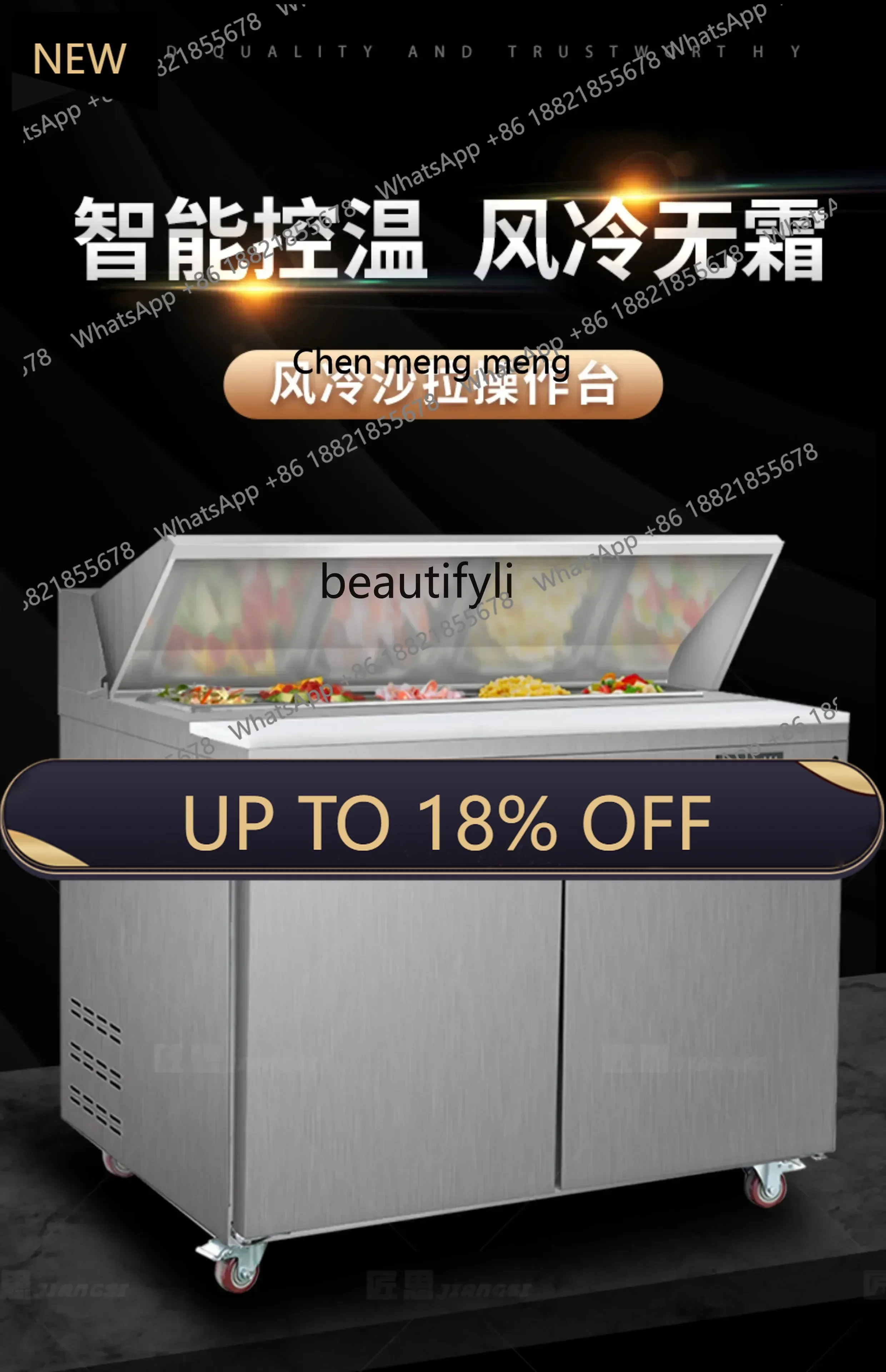 

FF YH Air-cooled salad cabinet Commercial salad cabinet Slotted fruit fishing display Refrigerated fresh-keeping cabinet