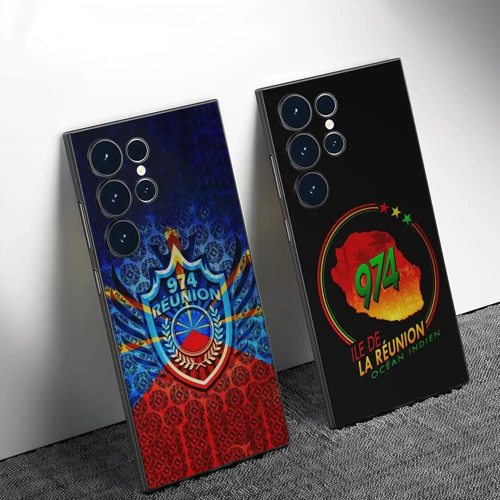 

Phone Case For Samsung Galaxy S25 S24 S22 S23 Ultra S21 S20 Plus Frosted Full Soft Case 974 Reunion Island logo