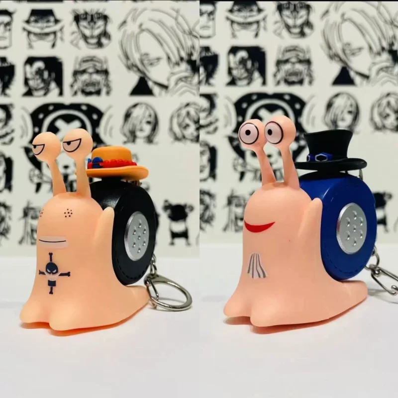 Anime One Piece Den Den Mushi Figure Luffy/Ace/Sabo Phone  Action Figure recordable Button Speaker Toy