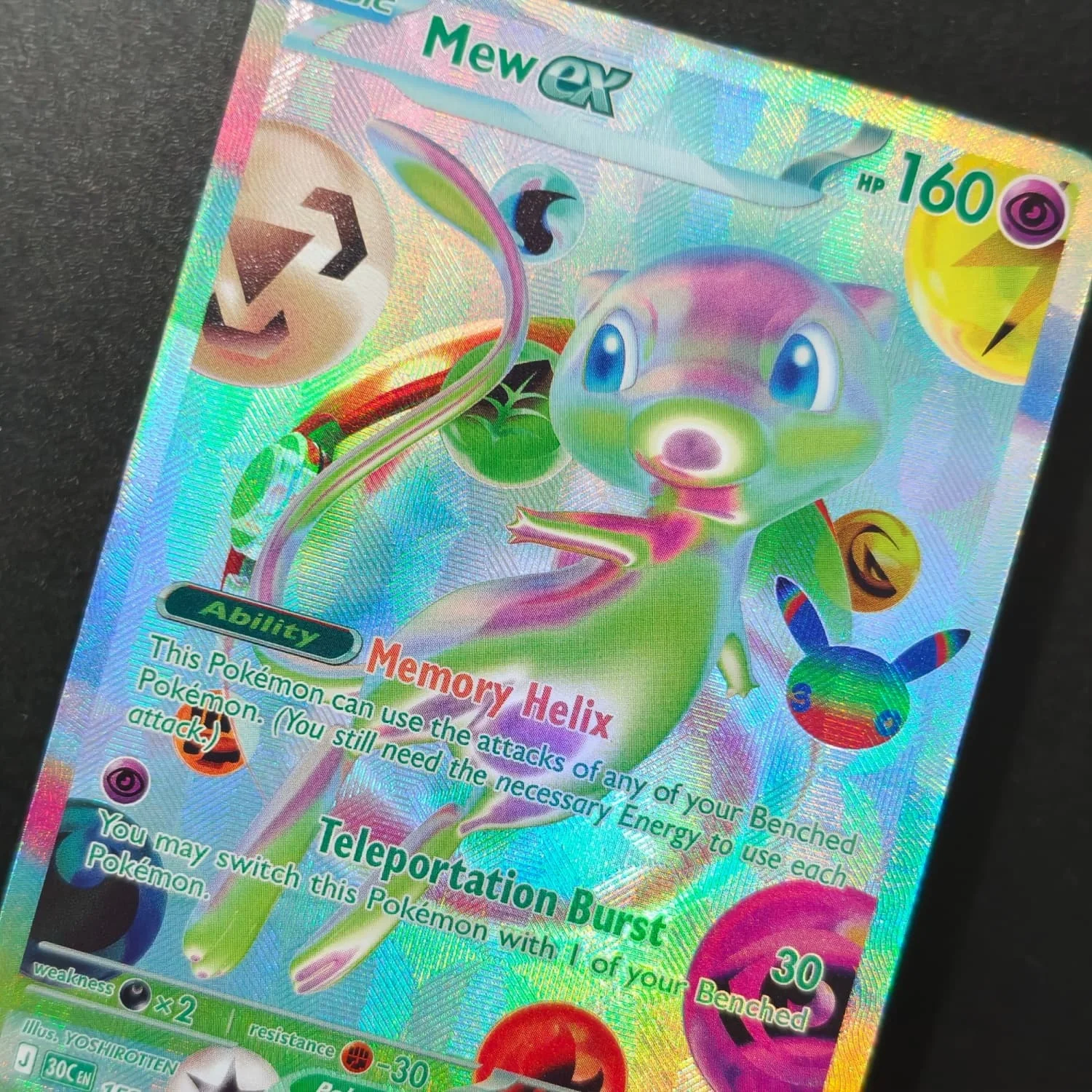 DIY Proxy Pokemon PTCG English 30TH Celebration Futuristic Cyber Mmetal Mewtwo ex #157 Mew #158 Game Collection Card Toy view 6