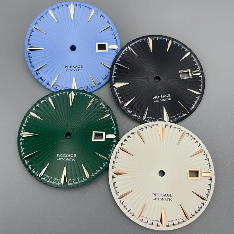 35mm NH35 Dial Cocktail Watch Dial Radial Pattern Surface with Single Date Fit NH35 NH36 Movement Watch Modification Accessories