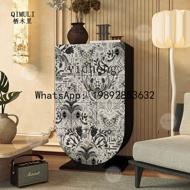 HYS  light luxury high-end living room drawer cabinet solid wood chest bedroom bedside locker