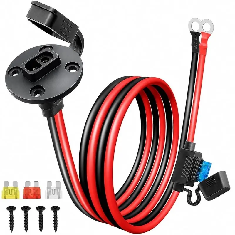 ABDJ-SAE 10AWG Waterproof Extension Cable, SAE Connector To O Ring Battery Quick Connect Plug For Solar Panel, 3.3FT