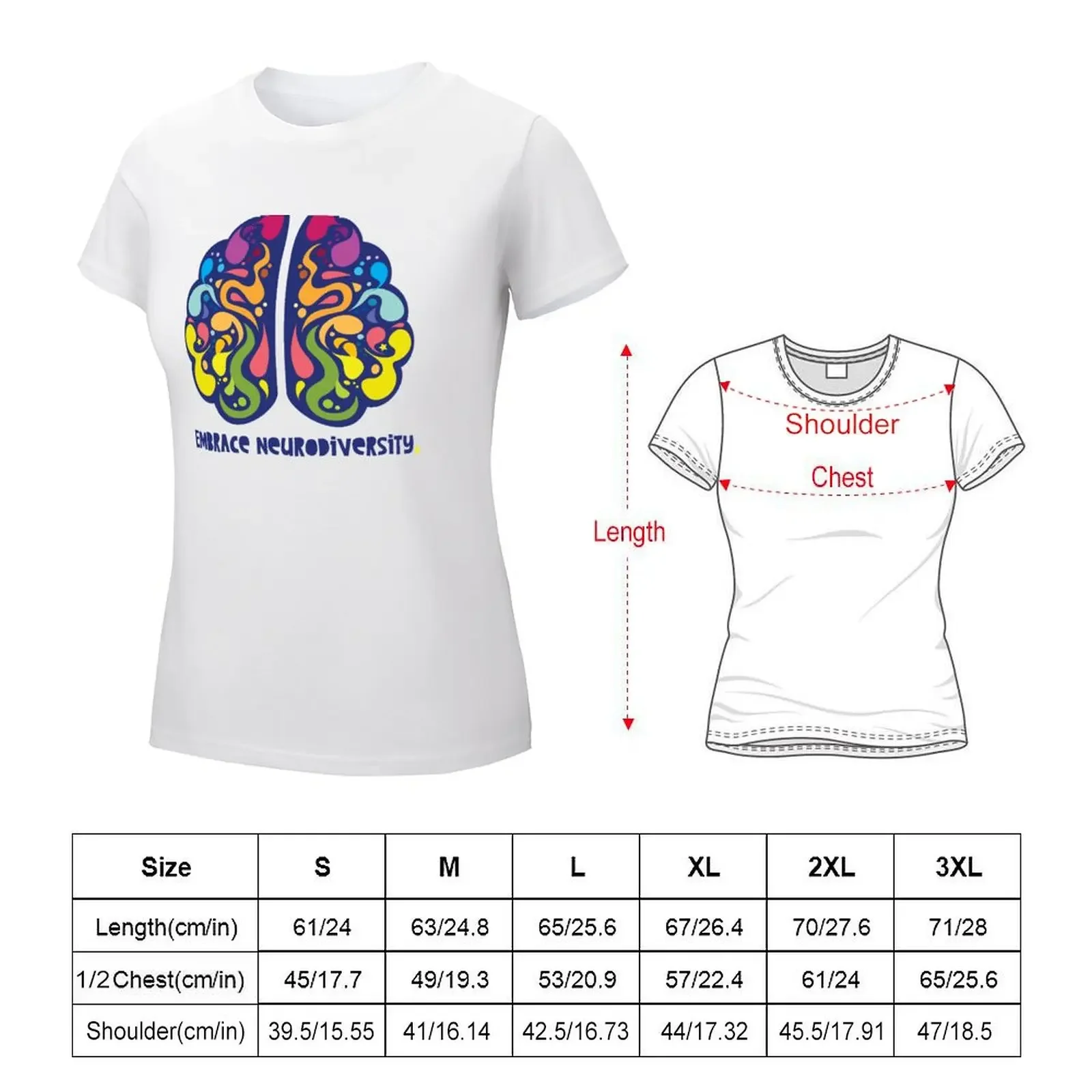 embrace neurodiversity T-shirt cute tops anime clothes Aesthetic clothing t-shirt dress for Women plus size