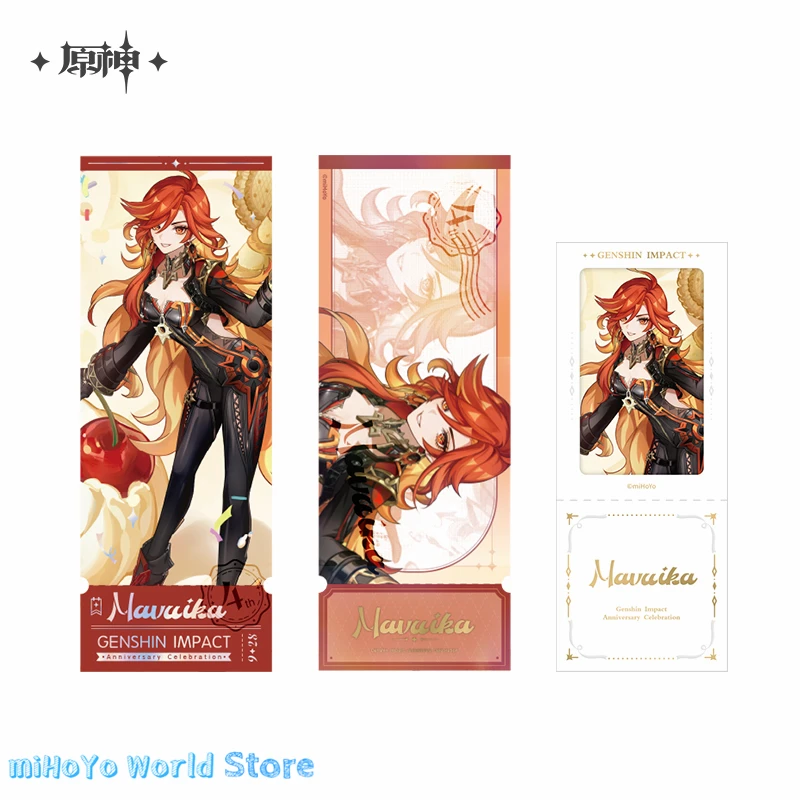 [Genuine] Genshin Impact Official MiHoYo Original Anniversary Series Commemorative Ticket Set Venti Zhongli Naihida Gifts