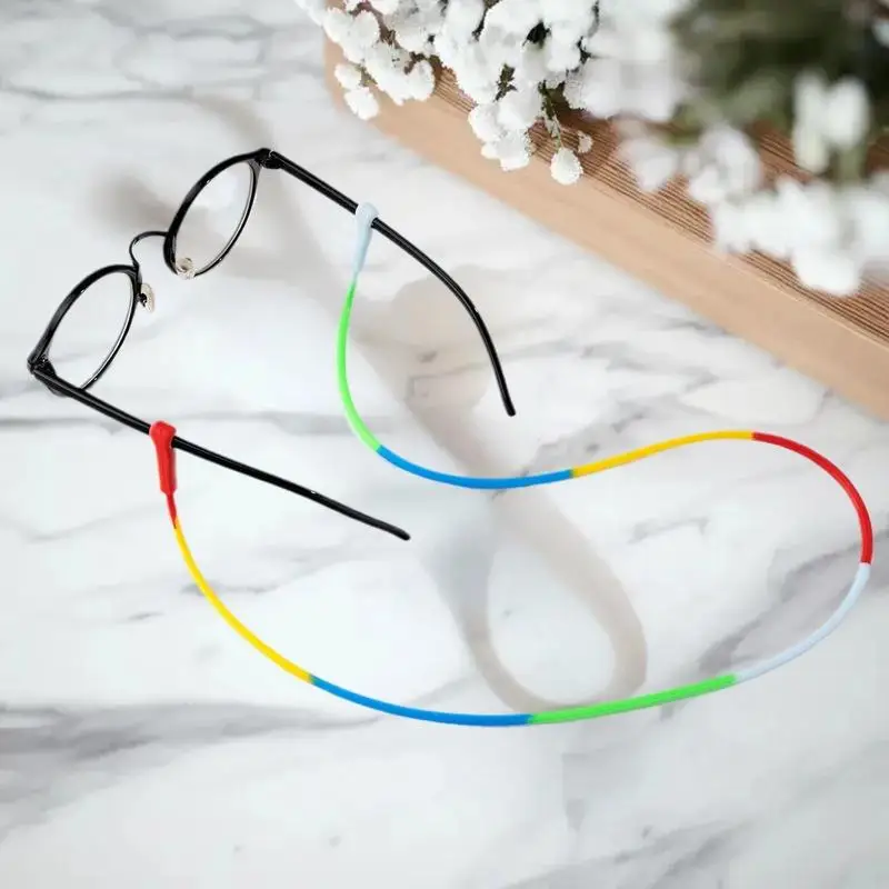 남성용 및 여성용 안경 액세서리: 체인이 포함된 방수 실리콘 안경 스트랩