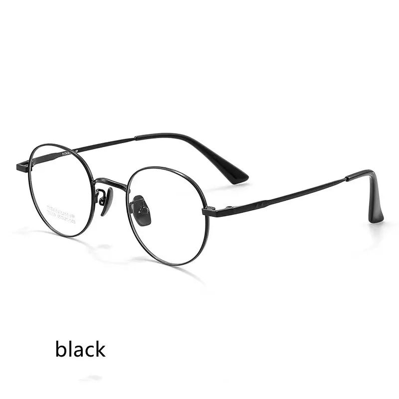 

45mm small Round Pure titanium Frames myopia Glasses Spectacles come with clear lenses Prescription eyeglass frame 78059