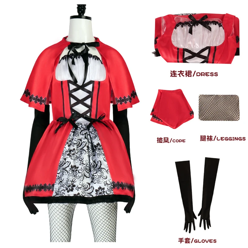 

Halloween, Medieval Gothic Little Red Riding Hood Cosplay Costumes Comic Con Costumes