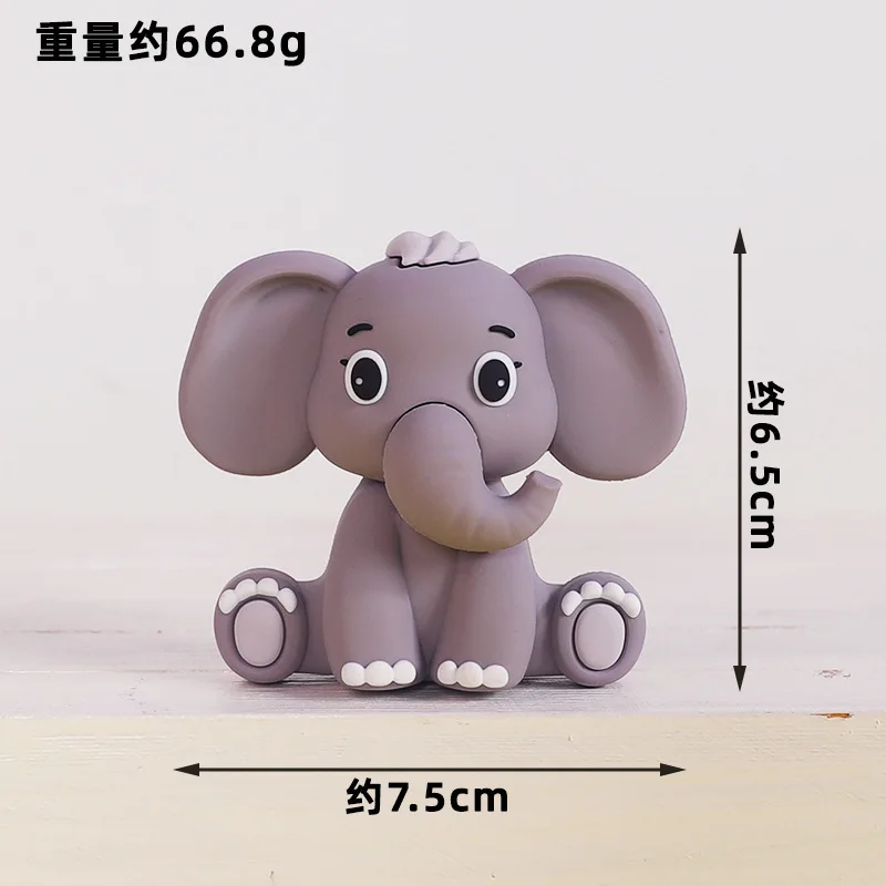 1pcs Jungle Party Cake Topper Safari Animals Figures Toys Picks Wild Jungle Animals Theme Baby Shower Happy Birthday Cake Decor