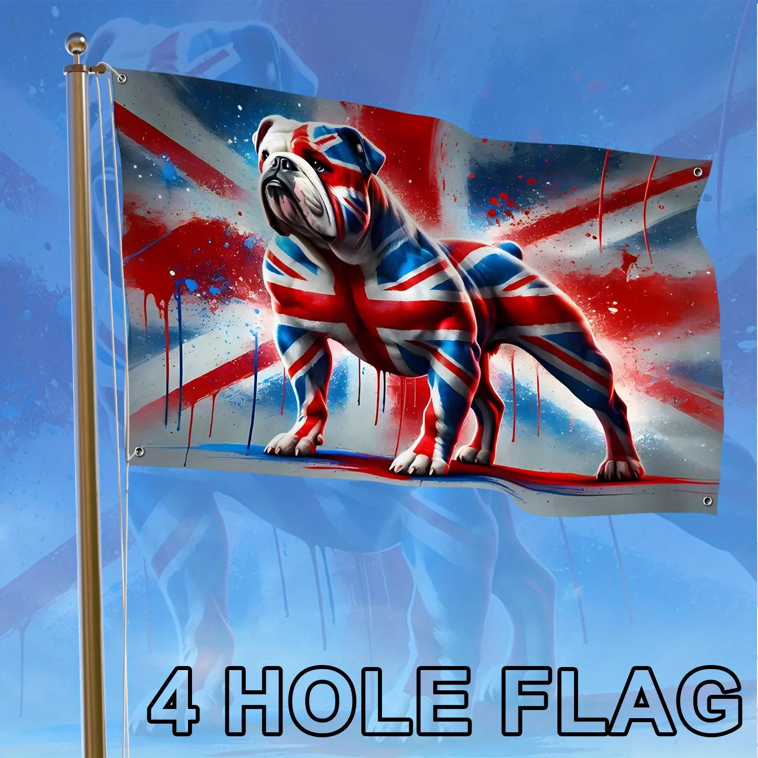 

Outdoor Garden Flags 90x150cmTraditional Fade-Resistant Patriotic Bulldog Garden Flag For Lawn Porch Front House Walkway Group