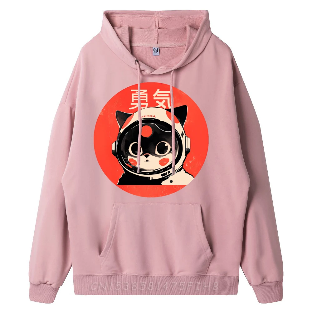 Space Cat Courage Japanese Mens Designer Clothes New Sweatshirts And Sweatshirts Christmas Sweater