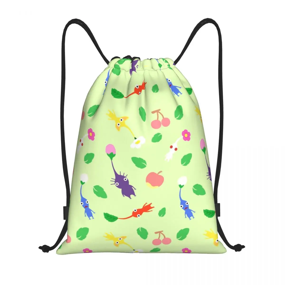 Mochila de cordão personalizada para homens e mulheres, Pikmins Padrão, Jogar Jogo, Esportes, Saco De Ginástica, Training Sackpack